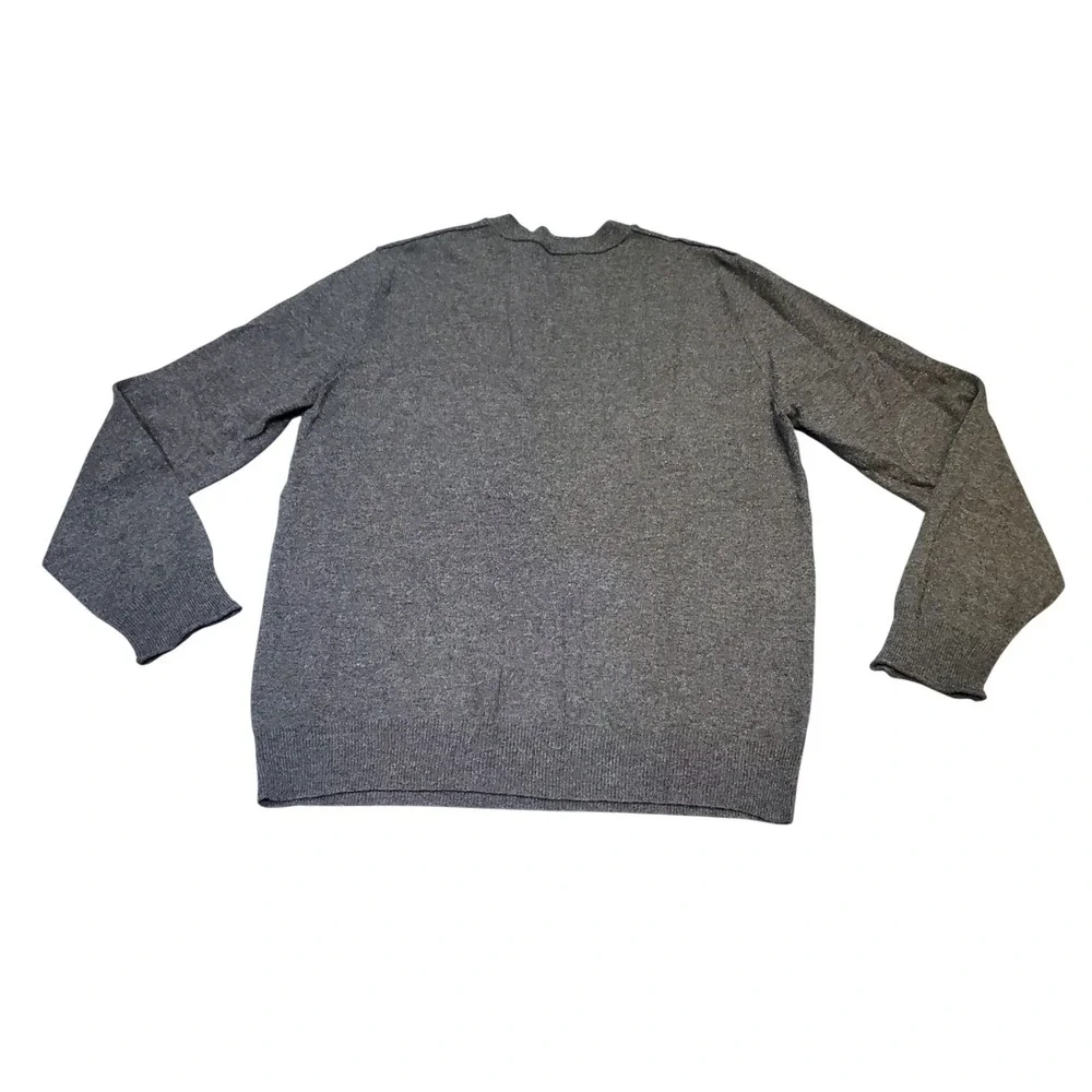 Banana Republic Men's M V-Neck Sweater‎ Gray Lambswool Cashmere Vintage 2005